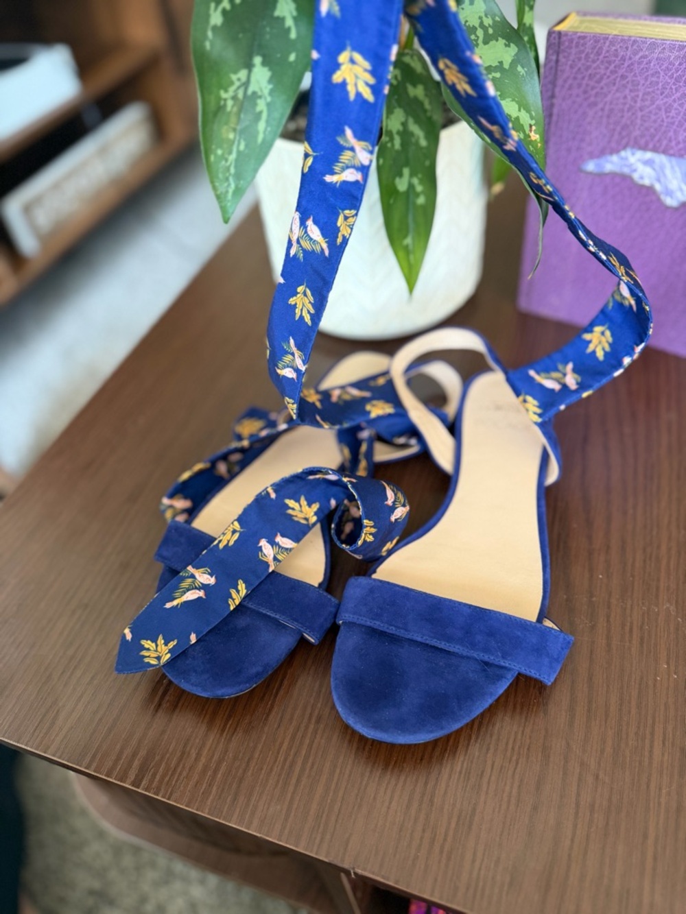 Season Paper & Bocage Navy Sandals size 41 euro/9.5 us